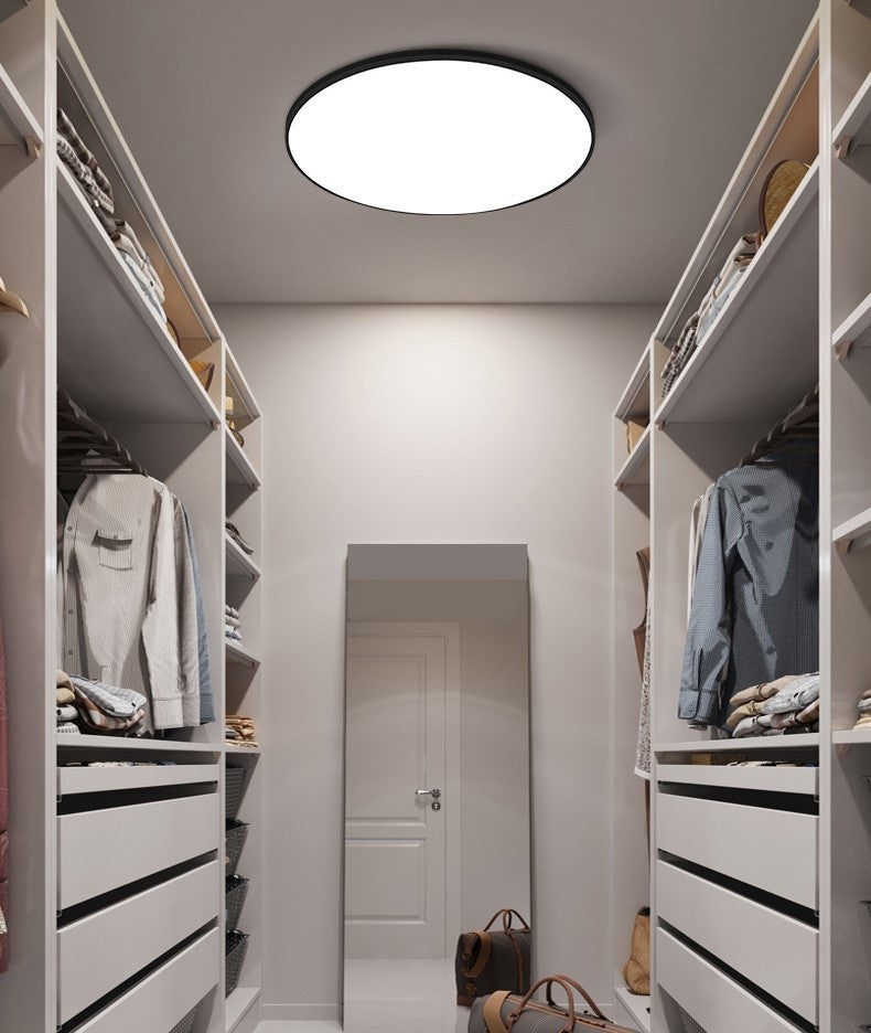 Plafoniera LED Moderna, VisionHub®, Clasa Enegetica A ultra subtire 2cm, pentru interior, in forma rotunda, tri-proof, 38W, lumina alba rece 6500k, diametru 40cm, Negru mat