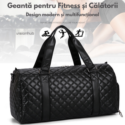 Geanta Smart Business, multifunctionala de Fitness, Sport si Calatorii, Capacitate mare 20L, impermeabila, cu compartiment pentru incaltaminte si buzunar umed-uscat,, ideala pentru sala, inot, yoga, voiaj si calatorii, 42x30x20 cm, Negru