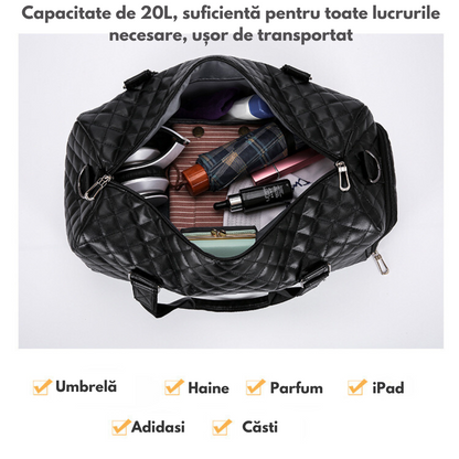 Geanta Smart Business, multifunctionala de Fitness, Sport si Calatorii, Capacitate mare 20L, impermeabila, cu compartiment pentru incaltaminte si buzunar umed-uscat,, ideala pentru sala, inot, yoga, voiaj si calatorii, 42x30x20 cm, Negru