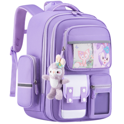 Ghiozdan Scoala, Ergonomic pentru copii - Ultra usor, Compartimente multiple, Rucsac VisionHub®, Antibacterian, Reflectorizant 360°, Capacitate Mare, Protectie Spate si Respirabil, Rezistent la apa, Activitati Zilnice, 42x30x20 cm, Mov