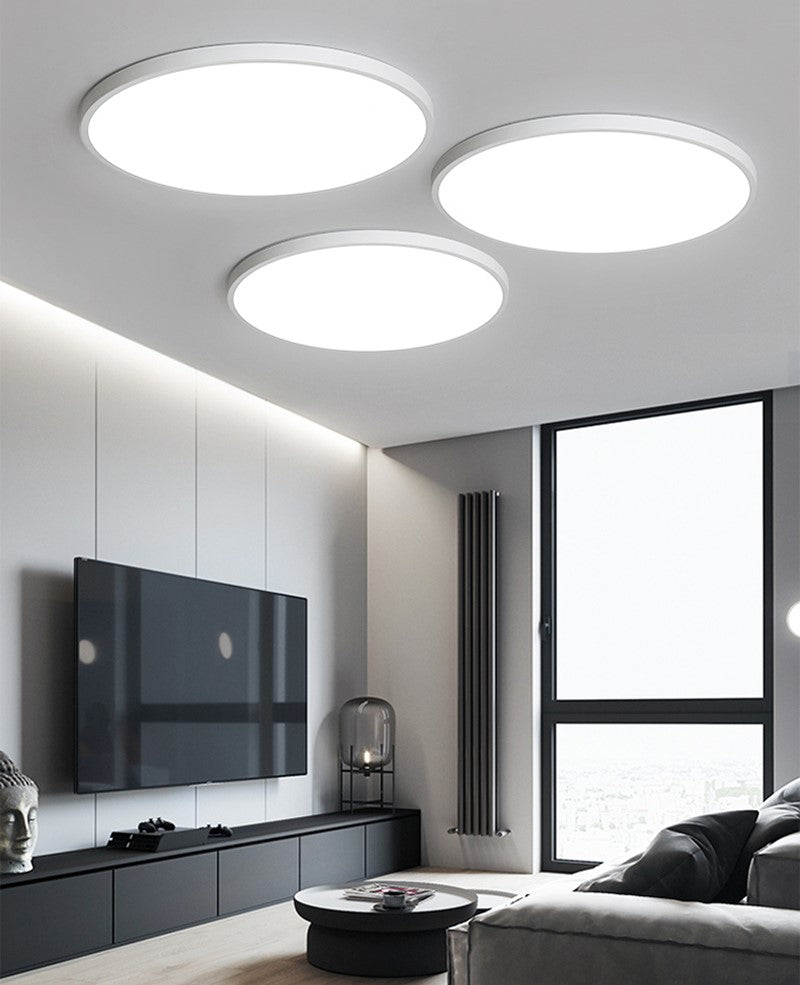 Plafoniera LED Moderna, VisionHub®, Clasa Enegetica A, Ultra subtire 2cm, Aplica pentru interior, in forma rotunda, tri-proof, 38W, 3 Temperaturi de lumina Calda 3000k/ Neutra 4000k/ Rece 6500k, Diametru 40cm, Baie, Dormitor, Bucatarie, Living, Alb