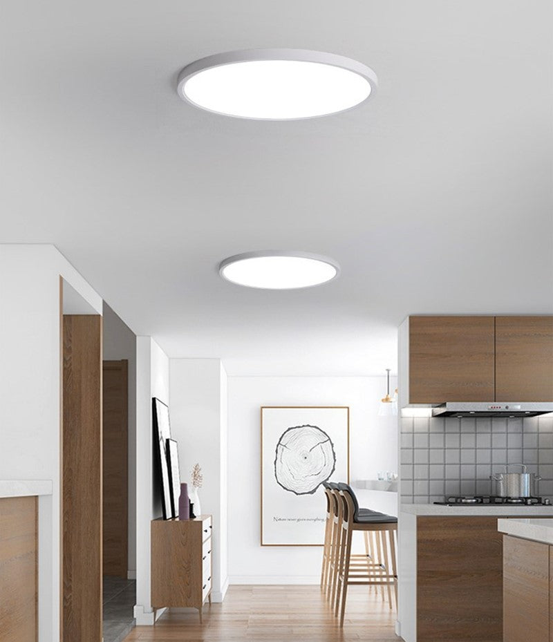 Plafoniera LED Moderna, VisionHub®, Clasa Enegetica A, Ultra subtire 2cm, Aplica pentru interior, in forma rotunda, tri-proof, 38W, 3 Temperaturi de lumina Calda 3000k/ Neutra 4000k/ Rece 6500k, Diametru 40cm, Baie, Dormitor, Bucatarie, Living, Alb