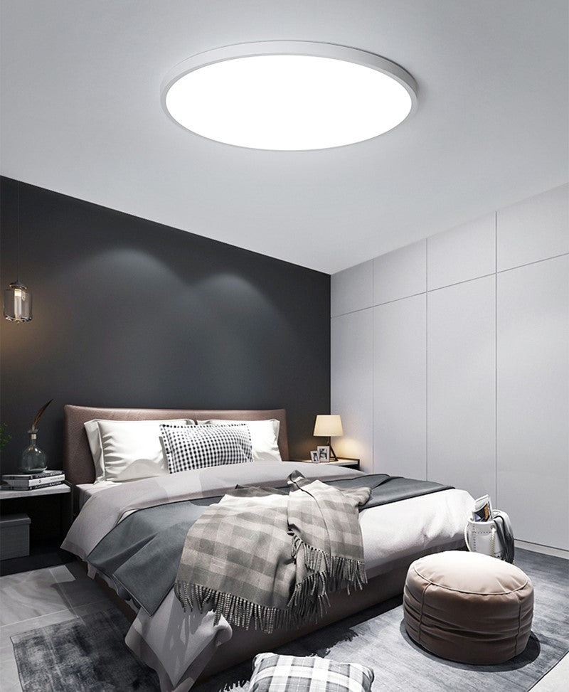 Plafoniera LED Moderna, VisionHub®, Clasa Enegetica A, Ultra subtire 2cm, Aplica pentru interior, in forma rotunda, tri-proof, 38W, 3 Temperaturi de lumina Calda 3000k/ Neutra 4000k/ Rece 6500k, Diametru 40cm, Baie, Dormitor, Bucatarie, Living, Alb