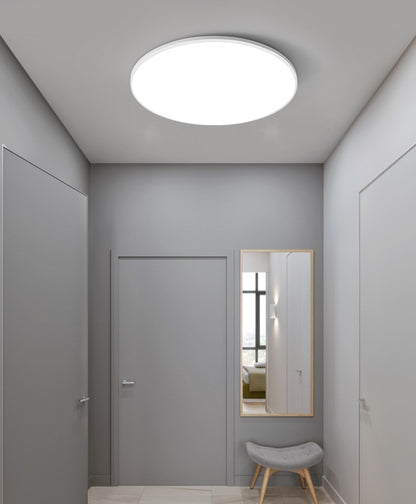 Plafoniera LED Moderna, VisionHub®, Clasa Enegetica A, Ultra subtire 2cm, Aplica pentru interior, in forma rotunda, tri-proof, 38W, 3 Temperaturi de lumina Calda 3000k/ Neutra 4000k/ Rece 6500k, Diametru 40cm, Baie, Dormitor, Bucatarie, Living, Alb