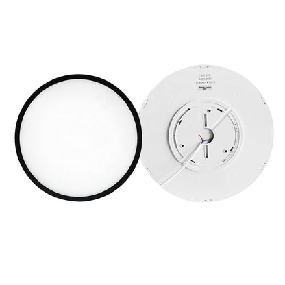 Plafoniera LED Moderna, VisionHub®, Clasa Enegetica A, Ultra subtire 2cm, Aplica pentru interior, in forma rotunda, tri-proof, 38W, 3 Temperaturi de lumina Calda3000k/ Neutra4000k/ Rece6500k, Diametru 40cm, Baie, Dormitor, Bucatarie, Living, Negru