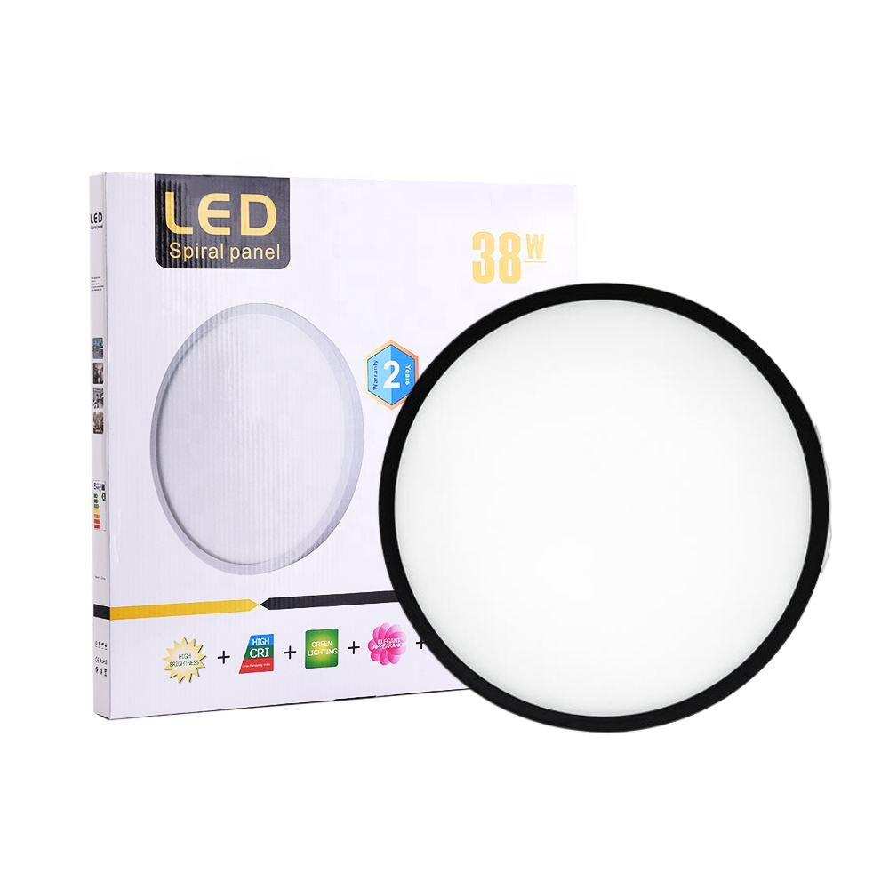 Plafoniera LED Moderna, VisionHub®, Clasa Enegetica A, Ultra subtire 2cm, Aplica pentru interior, in forma rotunda, tri-proof, 38W, 3 Temperaturi de lumina Calda3000k/ Neutra4000k/ Rece6500k, Diametru 40cm, Baie, Dormitor, Bucatarie, Living, Negru