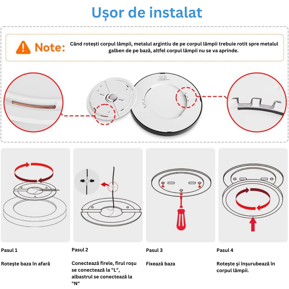 Plafoniera LED Moderna, VisionHub®, Clasa Enegetica A, Ultra subtire 2cm, Aplica pentru interior, in forma rotunda, tri-proof, 38W, 3 Temperaturi de lumina Calda3000k/ Neutra4000k/ Rece6500k, Diametru 40cm, Baie, Dormitor, Bucatarie, Living, Negru