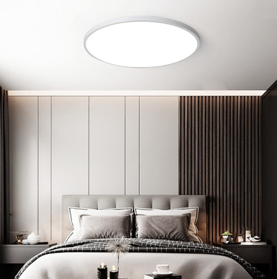 Plafoniera LED Moderna, VisionHub®, Clasa Enegetica A, Ultra subtire 2cm, Aplica pentru interior, in forma rotunda, tri-proof, 38W, 3 Temperaturi de lumina Calda 3000k/ Neutra 4000k/ Rece 6500k, Diametru 40cm, Baie, Dormitor, Bucatarie, Living, Alb