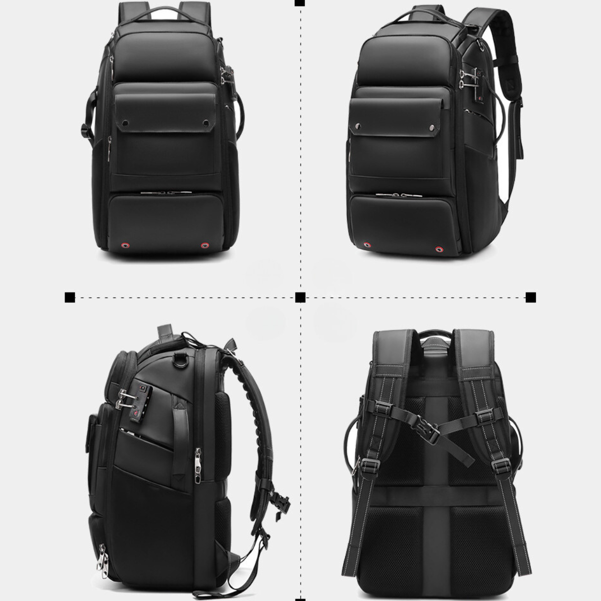 Rucsac Foto - Multifunctional, Geanta pentru Camere Profesionale DSLR - Mirrorless, Camera Sport, Drona, Suport Trepied, obiective si accesorii, cu cifru anti-furt, Spatiu pentru Laptop, Ghiozdan Impermeabil, Buzunare multiple, Capacitate mare, 48x31x22CM