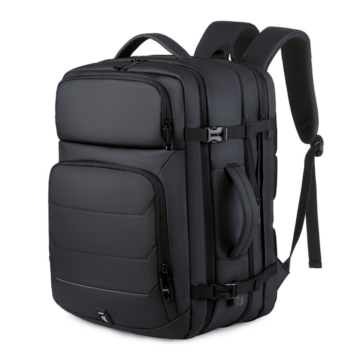 Rucsac pentru Calatorie cu spatiu Laptop 17 inch, Expandabil, Impermeabil, Ideal pentru Zboruri - Compatibil Cabina Avion, Ghiozdan Multifunctional VisionHub®, cu port de incarcare USB, Buzunare multiple, Capacitate mare, 47x19x31 CM