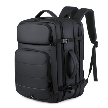 Rucsac pentru Calatorie cu spatiu Laptop 17 inch, Expandabil, Impermeabil, Ideal pentru Zboruri - Compatibil Cabina Avion, Ghiozdan Multifunctional VisionHub®, cu port de incarcare USB, Buzunare multiple, Capacitate mare, 47x19x31 CM