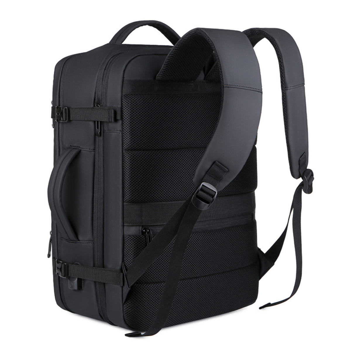 Rucsac pentru Calatorie cu spatiu Laptop 17 inch, Expandabil, Impermeabil, Ideal pentru Zboruri - Compatibil Cabina Avion, Ghiozdan Multifunctional VisionHub®, cu port de incarcare USB, Buzunare multiple, Capacitate mare, 47x19x31 CM