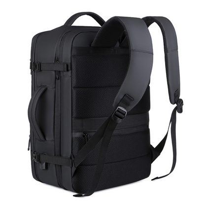 Rucsac pentru Calatorie cu spatiu Laptop 17 inch, Expandabil, Impermeabil, Ideal pentru Zboruri - Compatibil Cabina Avion, Ghiozdan Multifunctional VisionHub®, cu port de incarcare USB, Buzunare multiple, Capacitate mare, 47x19x31 CM