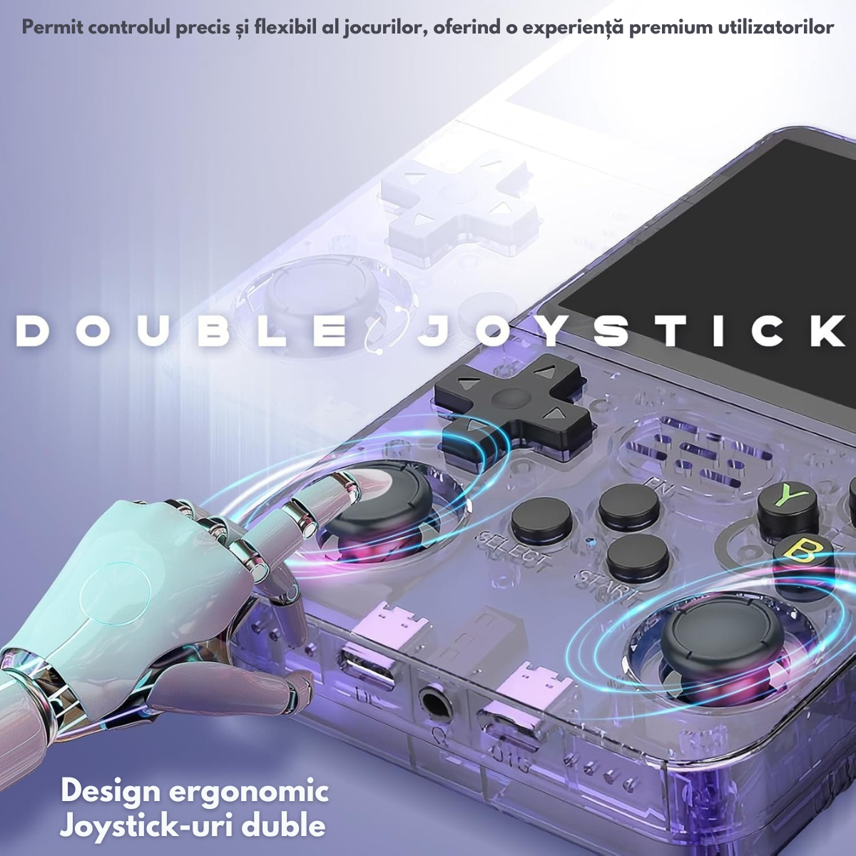 Consola Gaming portabila cu 15.000+ Jocuri Clasice, VisionHub®, Ecran HD 3.5'', 128GB Stocare, Joystick-uri 3D, Multiplayer Wireless, Iesire Video/Audio, Design Compact si Performanta Maxima, Mov