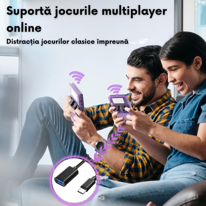 Consola Gaming portabila cu 15.000+ Jocuri Clasice, VisionHub®, Ecran HD 3.5'', 128GB Stocare, Joystick-uri 3D, Multiplayer Wireless, Iesire Video/Audio, Design Compact si Performanta Maxima, Mov