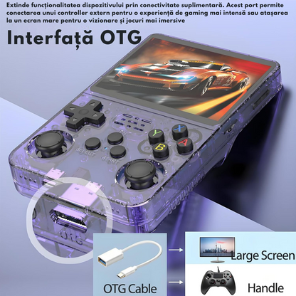 Consola Gaming portabila cu 15.000+ Jocuri Clasice, VisionHub®, Ecran HD 3.5'', 128GB Stocare, Joystick-uri 3D, Multiplayer Wireless, Iesire Video/Audio, Design Compact si Performanta Maxima, Mov