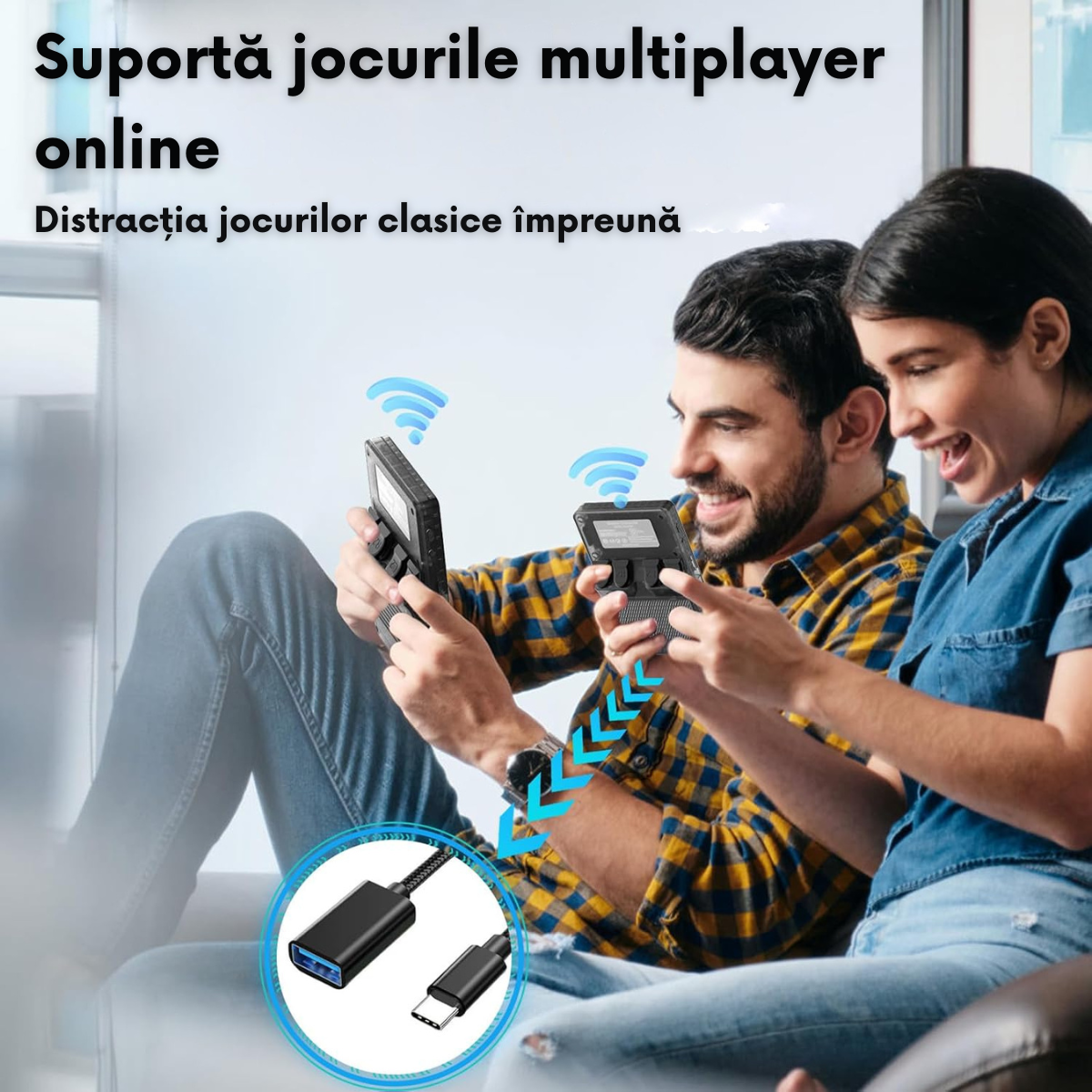 Consola Gaming portabila cu 15.000+ Jocuri Clasice, VisionHub®, Ecran HD 3.5'', 128GB Stocare, Joystick-uri 3D, Multiplayer Wireless, Iesire Video/Audio, Design Compact si Performanta Maxima, Negru