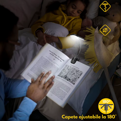 Lampa Pentru Citit Carte, Reader Buddy cu 3 capete Reglabile pentru Lectura, 27 x LED Super Bright, 3 Culori, Rece, Cald, Neutru, 5 Nivele Intensitate, 100 De Ore, Acumulator 1000 mAh, Reincarcabila, Temporizator, Negru