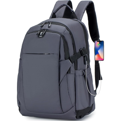 Rucsac Laptop 17 Inch, Multifunctional - Smart Business, Rezistent la apa, pentru Calatorie - Compatibil Cabina Avion, Ghiozdan cu port de incarcare USB VisionHub®, Buzunare multiple, Capacitate mare, 46x30x23 CM, Gri