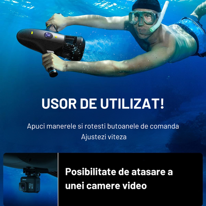 Scuter subacvatic VisionHub®, SEASCOOTER Stermay M1, Suport camera de actiune, Manere detasabile, cu suport pentru Paddleboard/ placi de surf SUP, pentru piscina, scufundari si snorkeling
