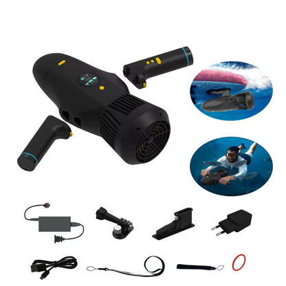 Scuter subacvatic VisionHub®, SEASCOOTER Stermay M1, Suport camera de actiune, Manere detasabile, cu suport pentru Paddleboard/ placi de surf SUP, pentru piscina, scufundari si snorkeling
