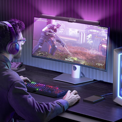 Lampa LED pentru monitor, RGB Gaming Backlight, VisionHub®, Reglabila cu 7 culori, Reglare temperatura lumina 2900k-6200k, USB, touch control, Intesitate Ajustabila, 40 CM