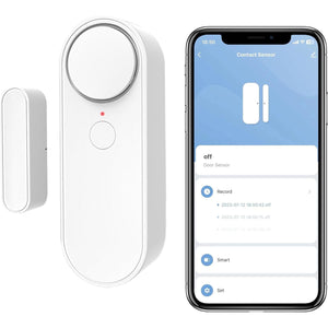 Senzor Inteligent Wireless Pentru Usa, Fereastra, Antifurt, Compatibilitate Aplicatie Tuya si Smart Life, Sistem de alarma VisionHub® pentru casa cu Control la Distanta, Voice Control, Notificari Alarme prin Aplicatie, Alb