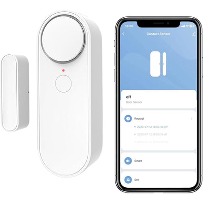 Senzor Inteligent Wireless Pentru Usa, Fereastra, Antifurt, Compatibilitate Aplicatie Tuya si Smart Life, Sistem de alarma VisionHub® pentru casa cu Control la Distanta, Voice Control, Notificari Alarme prin Aplicatie, Alb