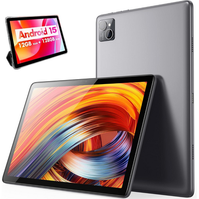 Tableta Android 15 VisionHub® 10.1 inch - 12GB RAM (6+6GB Extensibil), 128GB ROM, Octa-Core T606, 4G LTE + WiFi 5G, Camera Duala 8MP + 5MP, Baterie 8000mAh, Ecran IPS HD 1280x800, Bluetooth 5.0, GPS, USB-C
