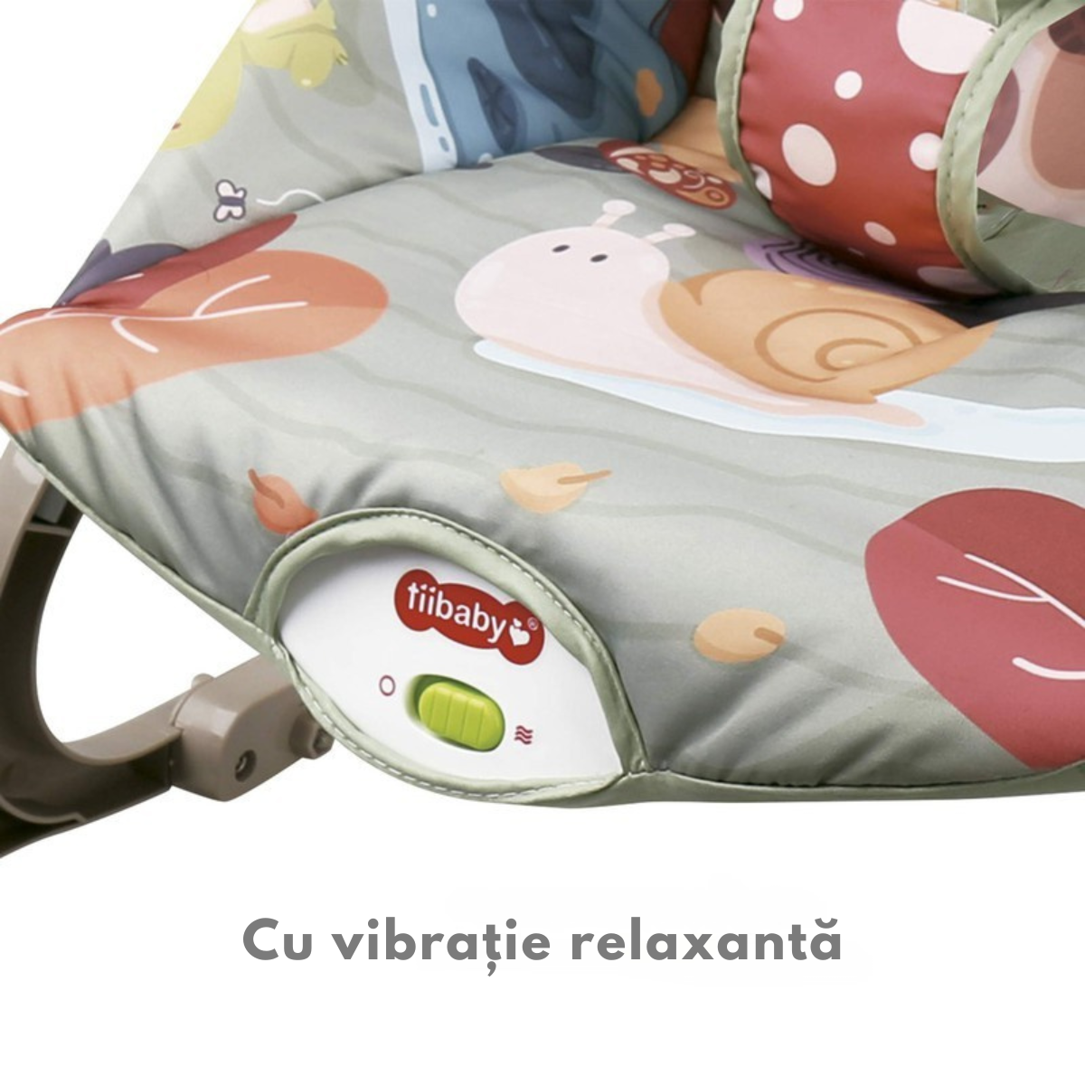 Balansoar si scaun electric 3 in 1 pentru bebelusi, VisionHub®, Multifunctional cu Cantece si vibratii linistitoare, Centura in 3 puncte si Spatar Reglabil, bara cu jucarii, husa detasabila, 0-18kg, Gri