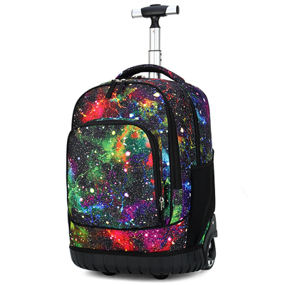 Ghiozdan Troler Multifunctional cu Rotile, Rucsac de Capacitate Mare, Pentru Fete si Baieti, Ideal pentru Scoala si Calatorii, Roti Rezistente, Impermeabil, Sistem troler telescopi, Compartimente multiple, 31x21x48 cm, Verde