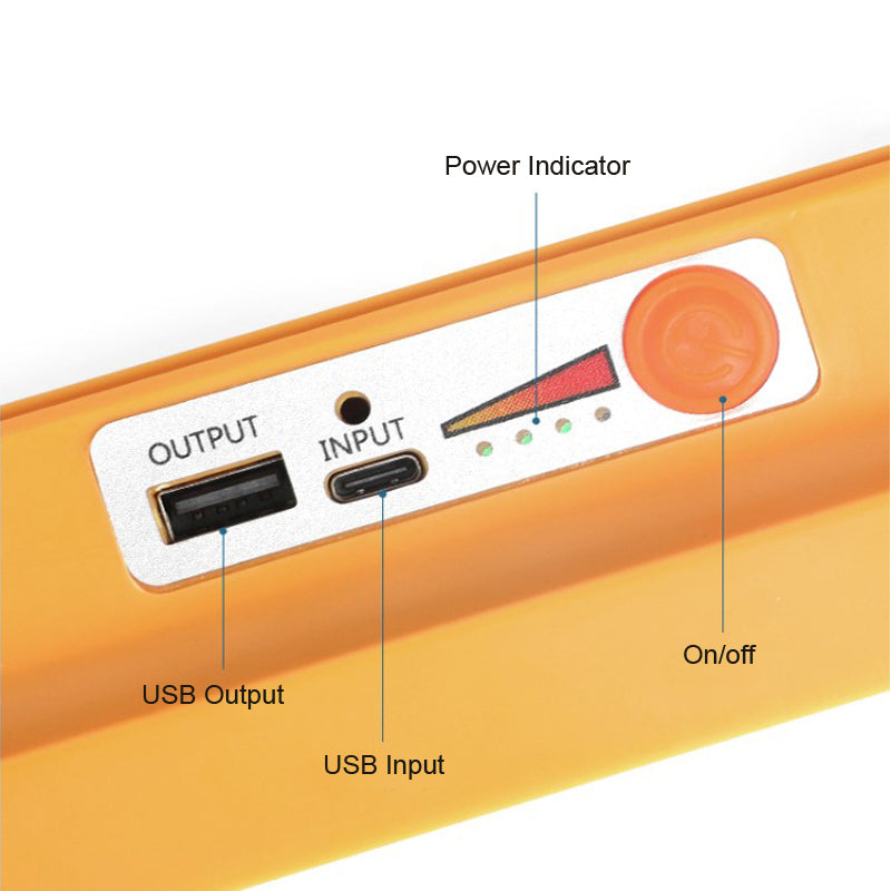 Proiector solar LED portabil multifunctional, cu 192 de LED-uri, 4 tipuri de iluminare, Waterproof, Incarcare telefon, Indicator led baterie, Maner, Carlig de prindere, lumina alba, calda, mixta, rosu si albastru