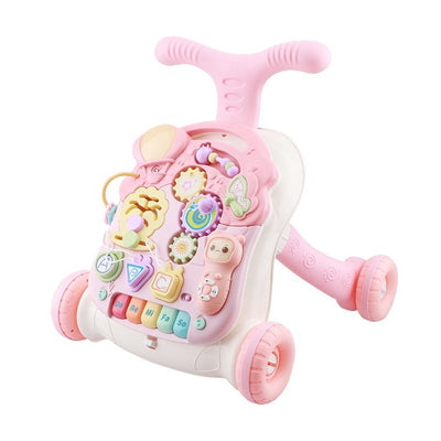 Antemergator Multifunctional, cu panou Educational si Telecomanda cu melodii, Masuta interactiva detasabila, Multiple Moduri de joaca, cu Sunete si Lumini