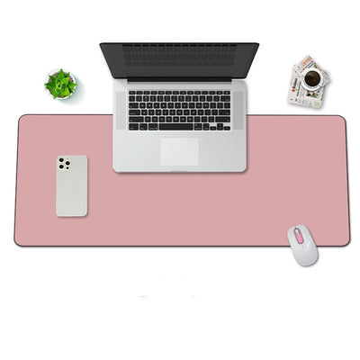MousePad mare, din Piele PU pentru protectie birou, VisionHub®, Suprafata moale, Impermeabil, Baza Anti-Alunecare, 80x40cm, Roz
