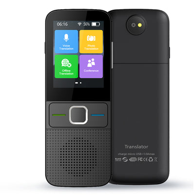 Translator inteligent Vocal Digital Bidirectional cu peste 137 Limbi Online si Offline, VisionHub®, Traducator in timp real, voce, text, fotografii, Wi-fi, ecran tactil de 2,4 inchi, 8Gb, Negru
