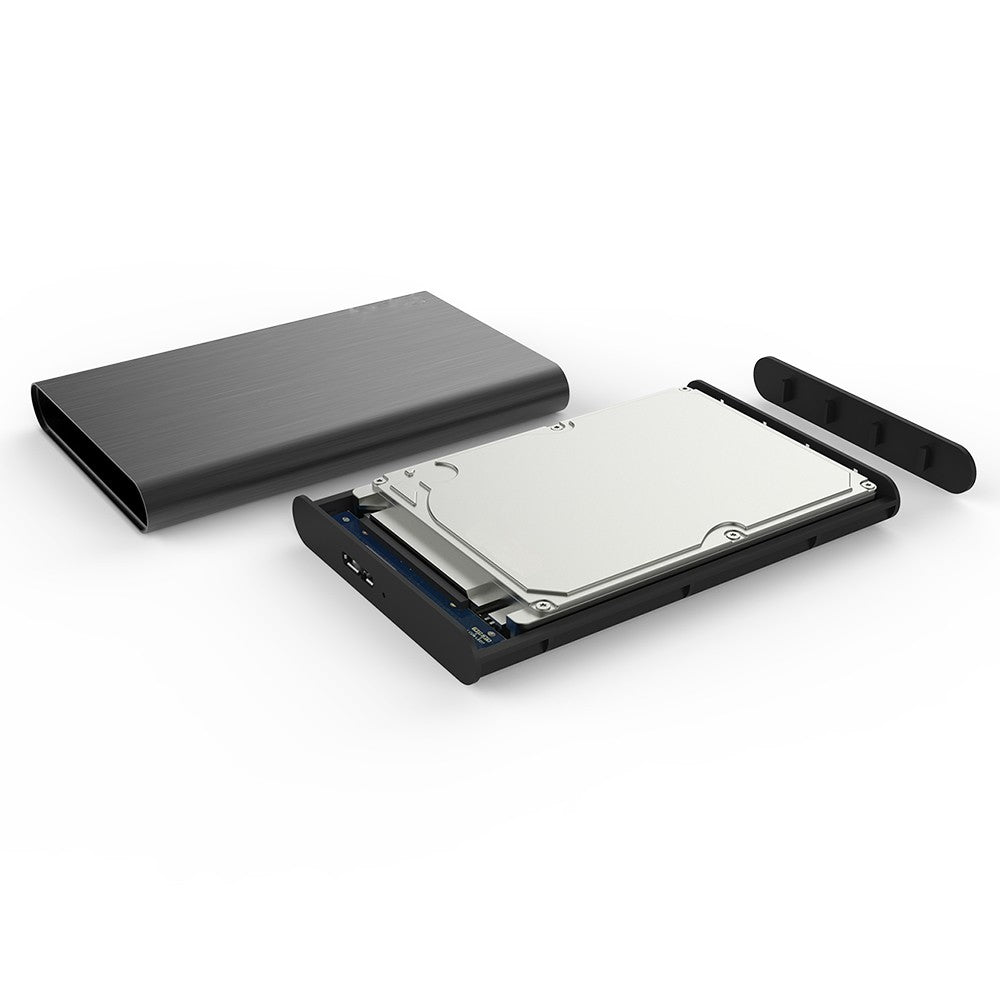 Carcasa externa pentru hard disk de 2,5 inch, Rack HDD/SSD Sata, FIDECO, USB 3.0, din Aliminiu, Negru