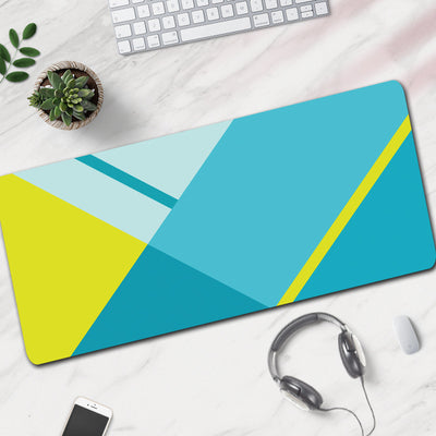 MousePad mare XXL, VisionHub®, Margini cusute, Suprafata moale, Baza Anti-Alunecare Cauciucata, Impermeabil pentru protectie birou, 900x400x4mm, Albastru