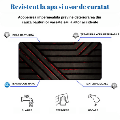 MousePad mare, VisionHub®, Suprafata moale, Baza Anti-Alunecare Cauciucata, Impermeabil pentru protectie birou, 800x300x4mm, Negru