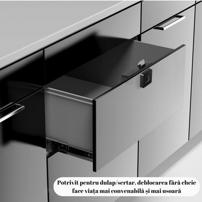 Incuietoare inteligenta fara cheie cu amprenta digitala, VisionHub®, pentru vestiare, dulapuri, sertar, mobilier, reincarcabila prin USB, Impermeabila