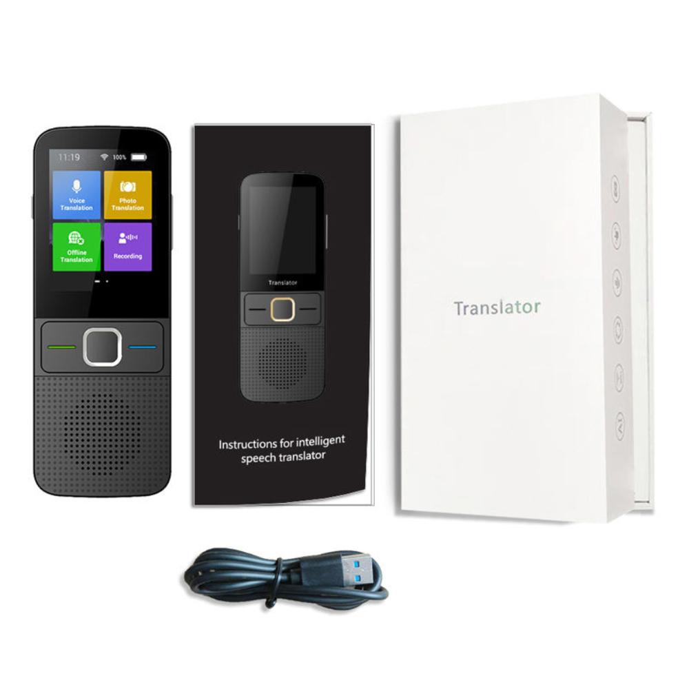 Translator inteligent Vocal Digital Bidirectional cu peste 137 Limbi Online si Offline, VisionHub®, Traducator in timp real, voce, text, fotografii, Wi-fi, ecran tactil de 2,4 inchi, 8Gb, Negru