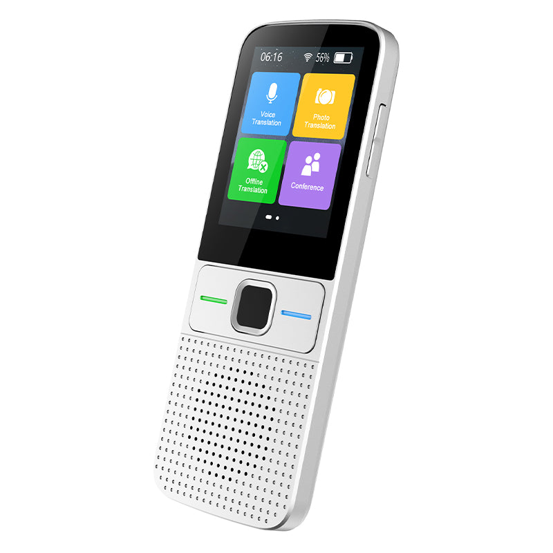 Traducator inteligent Vocal Digital Bidirectional cu peste 137 Limbi Online si Offline, VisionHub®, Translator in timp real, voce, text, fotografii, Wi-fi, ecran tactil de 2,4 inchi, 8Gb, Alb