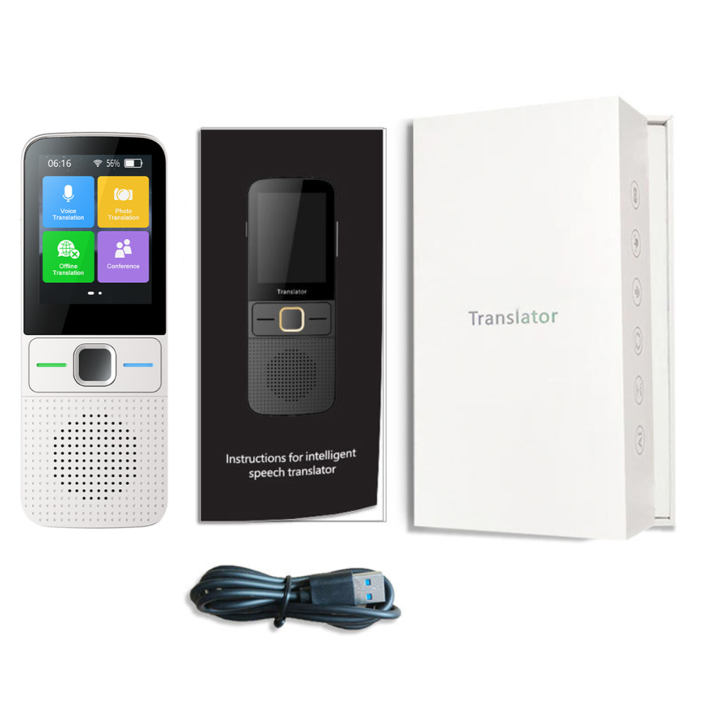 Traducator inteligent Vocal Digital Bidirectional cu peste 137 Limbi Online si Offline, VisionHub®, Translator in timp real, voce, text, fotografii, Wi-fi, ecran tactil de 2,4 inchi, 8Gb, Alb