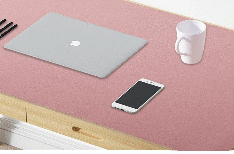 MousePad mare, din Piele PU pentru protectie birou, VisionHub®, Suprafata moale, Impermeabil, Baza Anti-Alunecare, 80x40cm, Roz