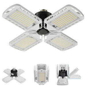 Lampa LED cu 4 brate mobile ajustabile, VisionHub®, putere 60W, Bec Iluminare pentru interior Garaj/Depozit/Atelier, 4 aripi Pliabile cu 352 LED-uri, flux luminos 7200lm, lumina alba rece 6500K