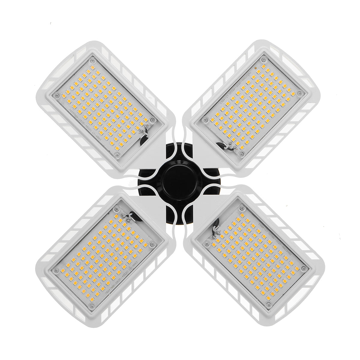Lampa LED cu 4 brate mobile ajustabile, VisionHub®, putere 60W, Bec Iluminare pentru interior Garaj/Depozit/Atelier, 4 aripi Pliabile cu 352 LED-uri, flux luminos 7200lm, lumina alba rece 6500K