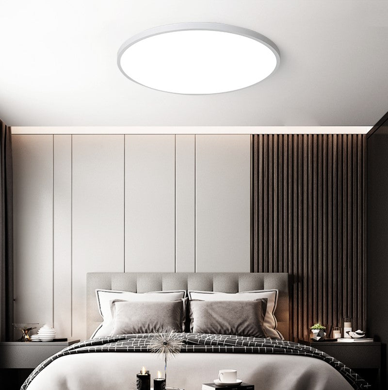 Plafoniera LED Moderna, VisionHub®, Clasa Energetica A ultra subtire 2cm, pentru interior, in forma rotunda, tri-proof, 38W, lumina alba rece 6500k, diametru 40cm, Alb mat