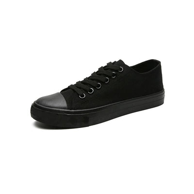 Tenisi unisex din panza cu cusaturi, material textil, culoare negru, 35