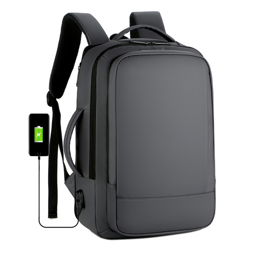 Rucsac multifunctional, Rezistent la apa, respirabil si spatios, cu Port de incarcare USB, smart casual pentru Business/ Calatorii si Laptop 15,6 inchi, VisionHub, 44cm X 32cm, Gri