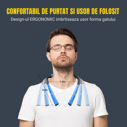 Lampa LED pentru Citit cu Pozitionare pe Gat, Flexibila si usoara, Glocusent®, Multifuntionala pentru lectura, tricotat si reparatii, Oprire automata, 3 Temperaturi de culoare cu 3 Niveluri de Luminozitate, Albastru