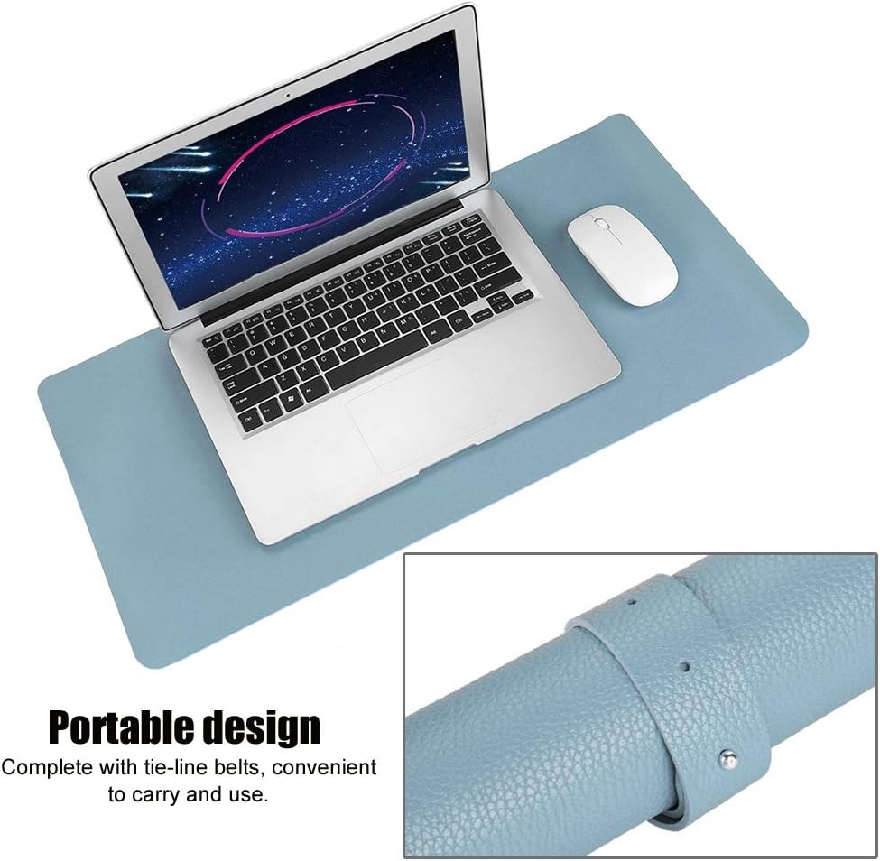 MousePad mare XXL, din Piele PU pentru protectie birou, VisionHub®, Suprafata moale, Impermeabil, Baza Anti-Alunecare, 120x60cm, Albastru